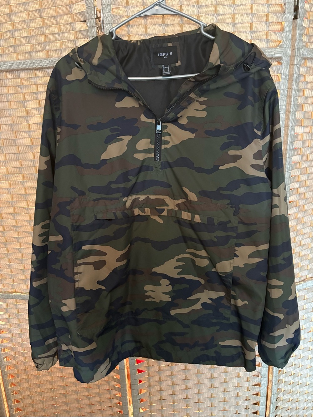 Forever 21 Men’s Camo Windbreaker Jacket - Green & Brown